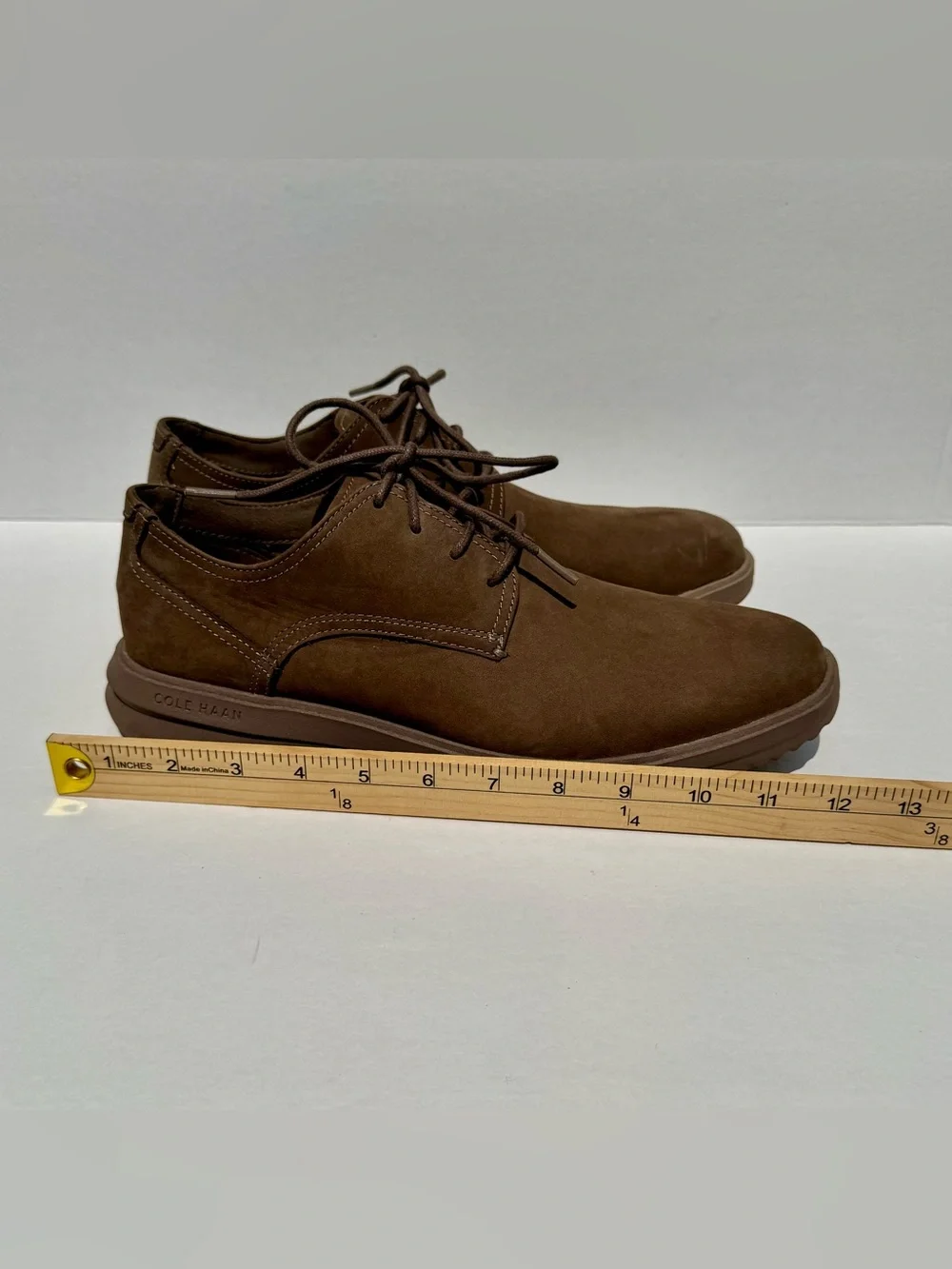 Cole Haan Grand+ Plain Toe Oxford Brown Nubuck Shoes Men’s 10.5 M